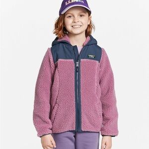 L.L. Bean Pink and Blue Sherpa Jacket